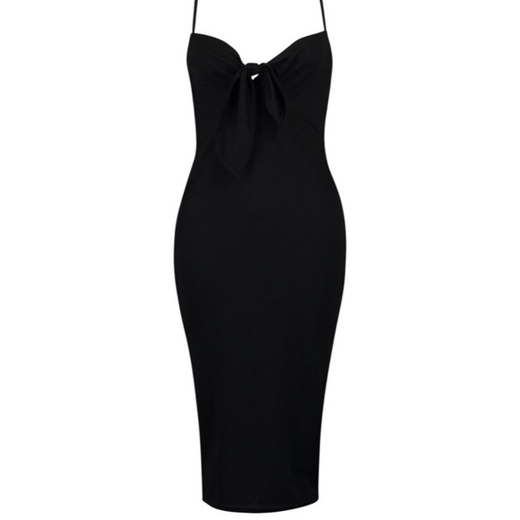 🔥Boohoo Body con stretch black midi dress - Picture 2 of 3
